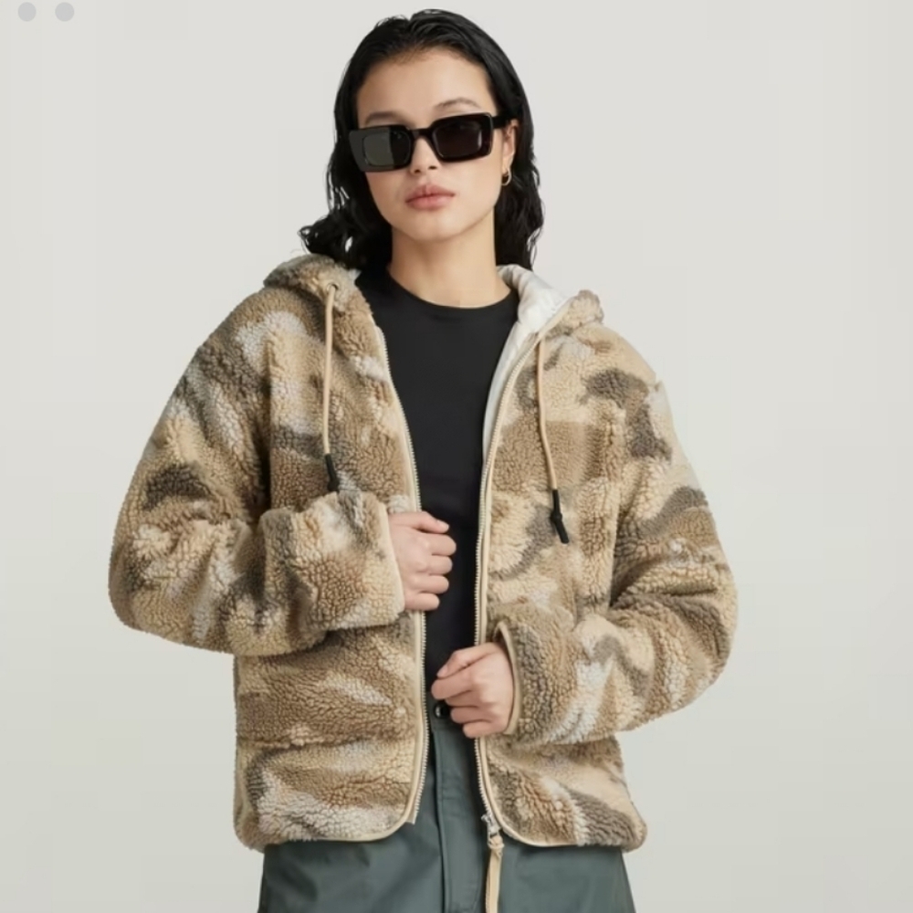 NEW! G-Star, Short Teddy Jacket, Sniper Camo Teddy,Brick Woodland Camo,MSRP $260